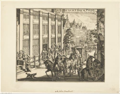 Hof van de E: heer de Pinto by Romeyn de Hooghe