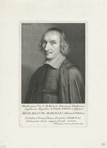 Portret van Michel de Marolles by Robert Nanteuil