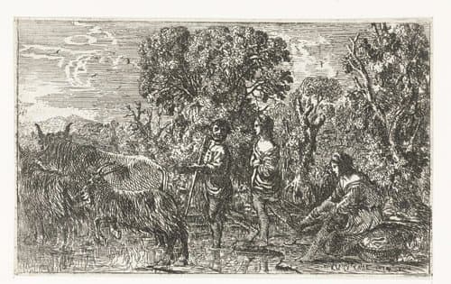 Doorwaadbare plaats in de rivier by Claude Lorrain