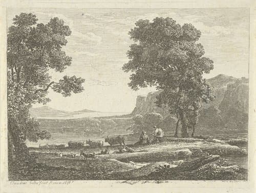 Landschap met twee herders by anonymous