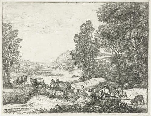 Berger et bergére conversant by Claude Lorrain