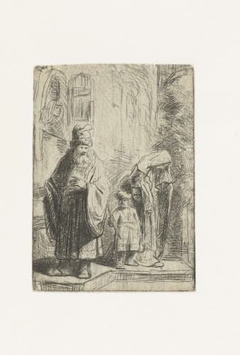 Abraham verstoot Hagar en Ismaël by Jan Lievens