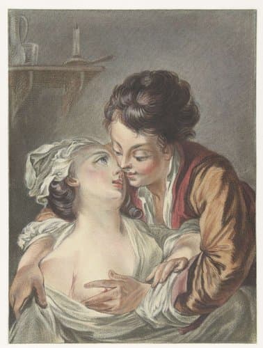 Liefkozend paar by Louis Marin Bonnet