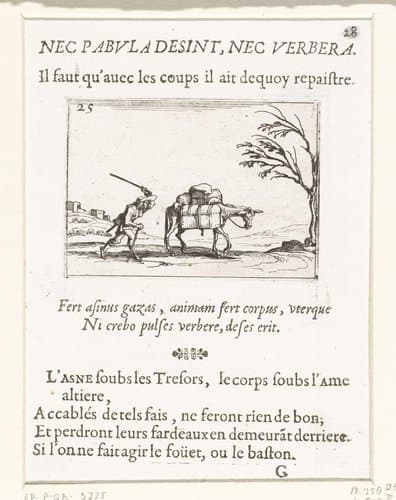 Nec pabula desint, nec verbera/Il faut qu'avec les coups il ait dequoy repaistre by Jacques Callot