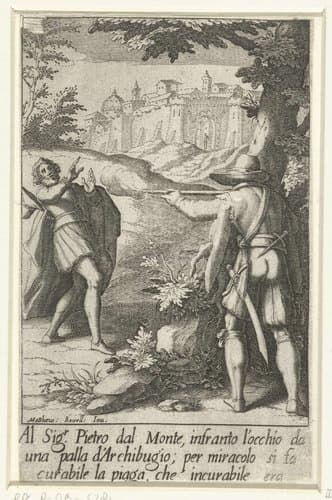 Het wonder van Pietro dal Monte by Jacques Callot