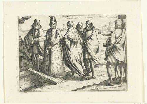 Inscheping van Margaretha van Oostenrijk in Genua by Jacques Callot