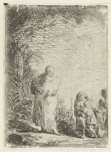 Abraham verdrijft Hagar en Ismaël by Jan Lievens