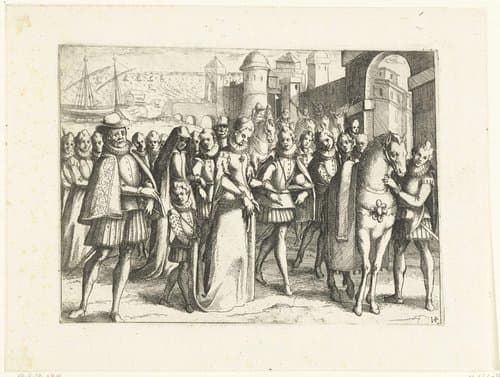 Aankomst van Margaretha van Oostenrijk in Valencia by Jacques Callot