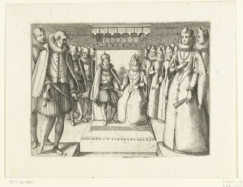Onderhoud van Margaretha van Oostenrijk met Filips III by Jacques Callot