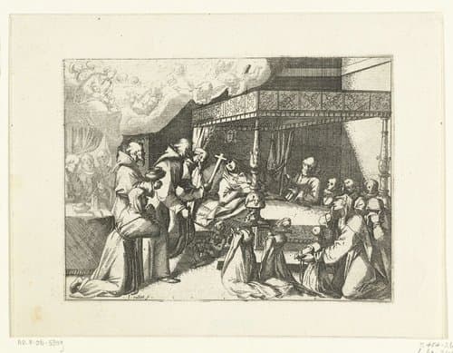 De dood van Margaretha van Oostenrijk by Jacques Callot