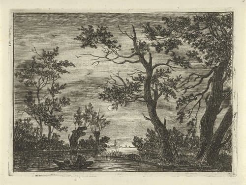 Nachtgezicht met een figuur in een boot by Cornelis van der Griendt