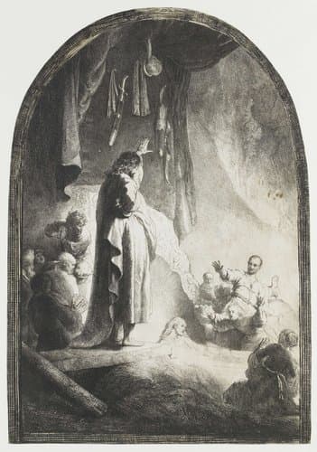 The raising of Lazarus: the larger plate by Rembrandt van Rijn