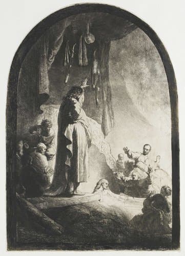 The raising of Lazarus: the larger plate by Rembrandt van Rijn