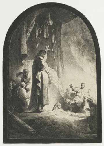 The raising of Lazarus: the larger plate by Rembrandt van Rijn