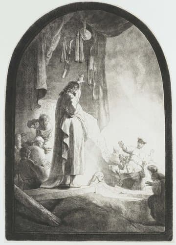 The raising of Lazarus: the larger plate by Rembrandt van Rijn
