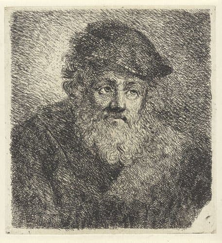 Oude man met baard en muts by Cornelia Scheffer-Lamme