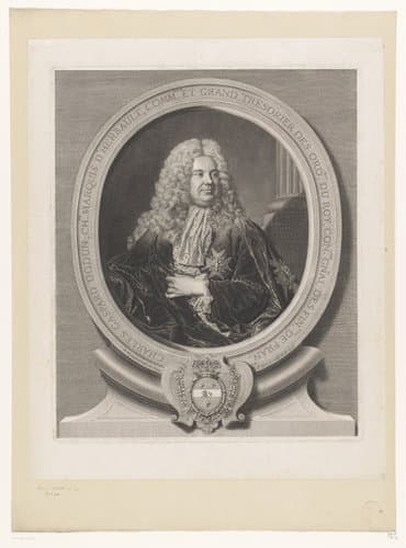 Portret van Charles Gaspard Dodun by Pierre Drevet
