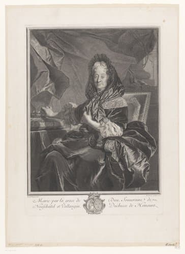 Portret van Maria van Nemours by Pierre Drevet