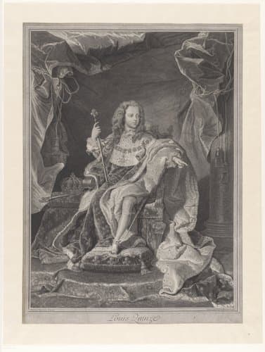 Portret van Lodewijk XV van Frankrijk by Pierre Drevet