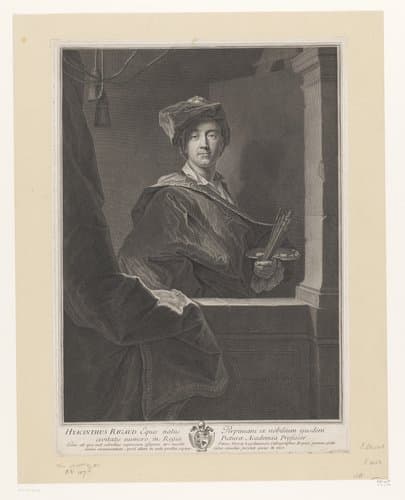Portret van Hyacinthe Rigaud by Pierre Drevet