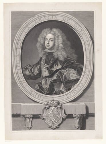 Portret van Filips V van Spanje by Pierre Drevet