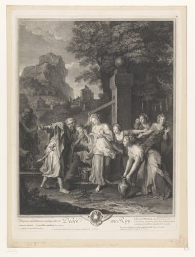 Rebecca ontvangt geschenken van Eliezer by Pierre Imbert Drevet
