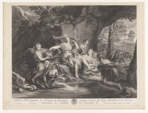 Diana met haar nimfen badend by Gaspard Duchange