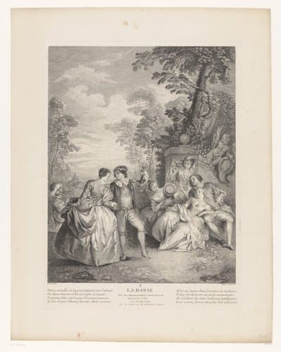 Galante gezelschappen in een tuin by Pierre Filloeul