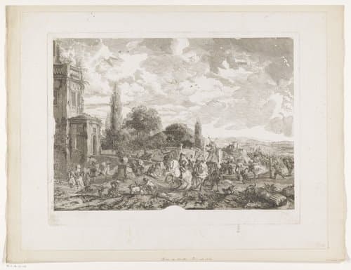 Prenten naar schilderijen door Philips Wouwerman by Jean Moyreau