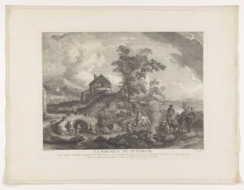Vissers en overige figuren voor een vissershut by Jean Moyreau