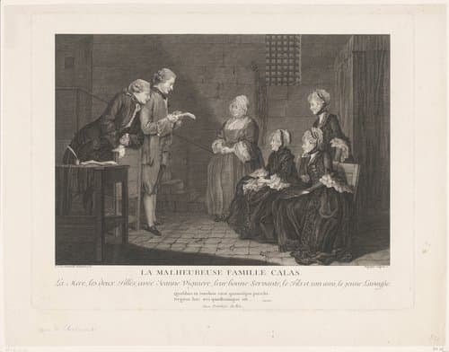 La malheureuse famille Calas. by Jean-Baptiste Delafosse