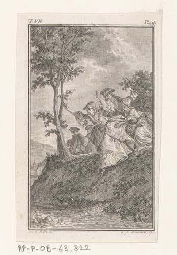 Wandelaars schieten een drenkeling te hulp