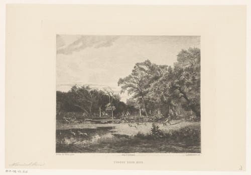 Chasse sous Bois. by Léopold Desbrosses
