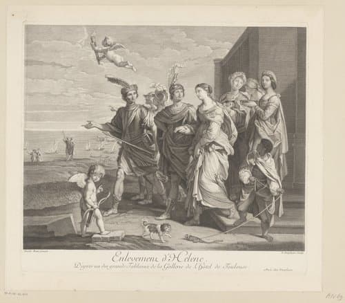 Ontvoering van Helena van Troje door Paris by Louis Desplaces