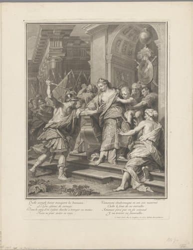 Astyanax uit de armen van Andromache ontrukt by Louis Desplaces