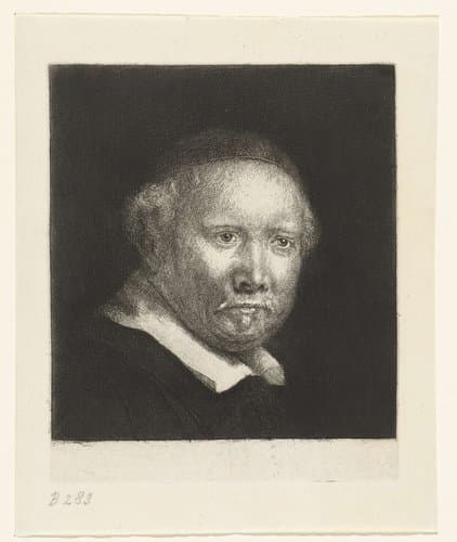 De schrijfmeester Lieven Willemsz. van Coppenol: grote plaat by Rembrandt van Rijn
