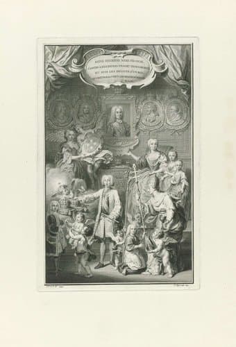 Ferdinand VI als opvolger van Filips V ten midden van zijn familie by Pieter Tanjé
