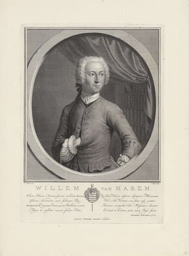 Portret van Willem van Haren by Pieter Tanjé