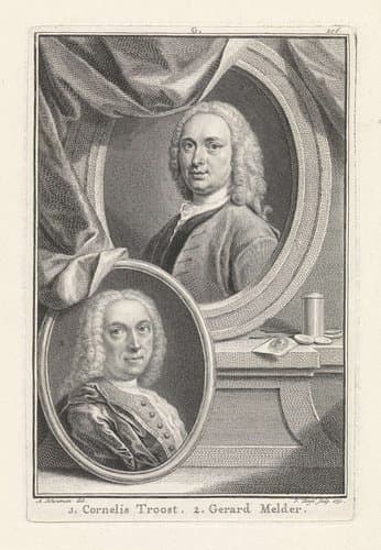 Portretten van Cornelis Troost en Gerard Melder by Pieter Tanjé