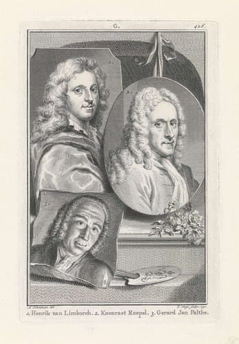 Portretten van Hendrik van Limborch, Coenraet Roepel en Gerhard Jan Palthe by Pieter Tanjé