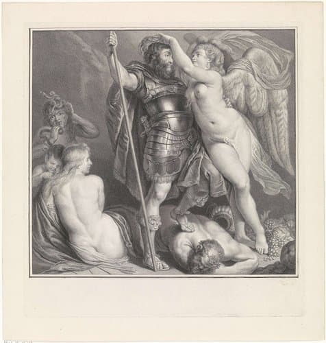Victoria kroont een deugdzame held by Pieter Tanjé