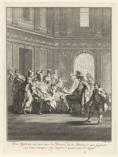 Don Quichot wordt gewassen door de hofdames van de hertogin by Pieter Tanjé