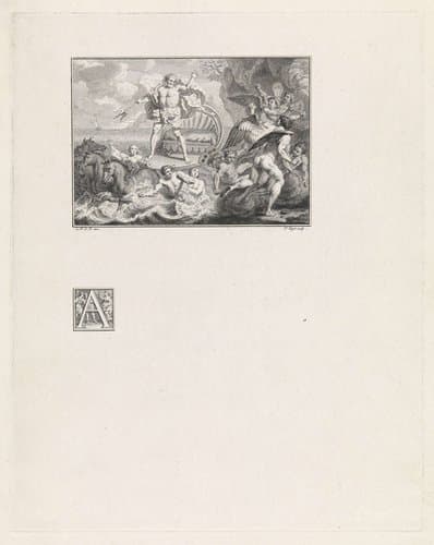 Neptunus dwingt de winden tot bedaren by Pieter Tanjé