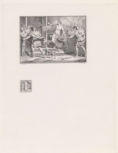 Scène uit de Aeneis: Aeneas en een vrouw by Pieter Tanjé