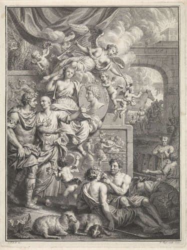 Faam met het portret van Publius Vergilius Maro by Pieter Tanjé