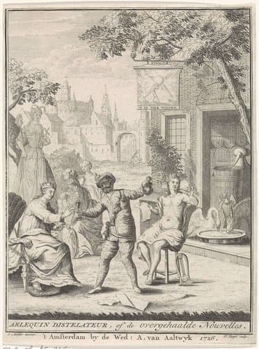 Titelpagina voor: Pelgrom van Zutphen, Arlequin distelateur, of De overgehaalde nouvelles (...), 1726 by Pieter Tanjé