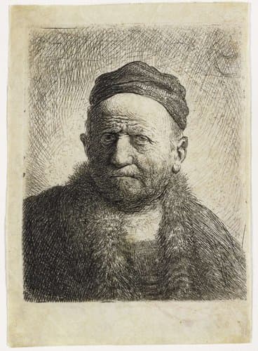 Man met kalotje: buste; de vader van Rembrandt (?) by Rembrandt van Rijn