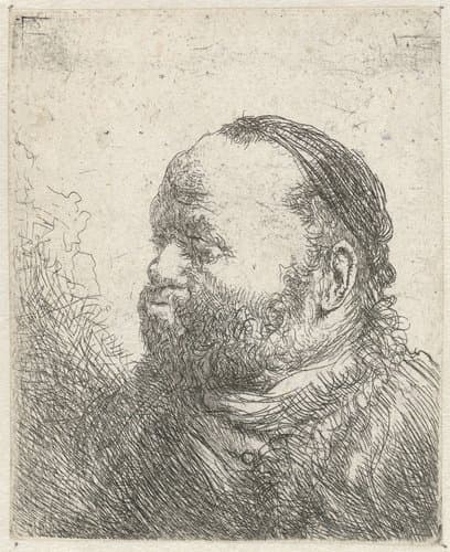 Borstbeeld van een man met dikke lippen by Jan Lievens