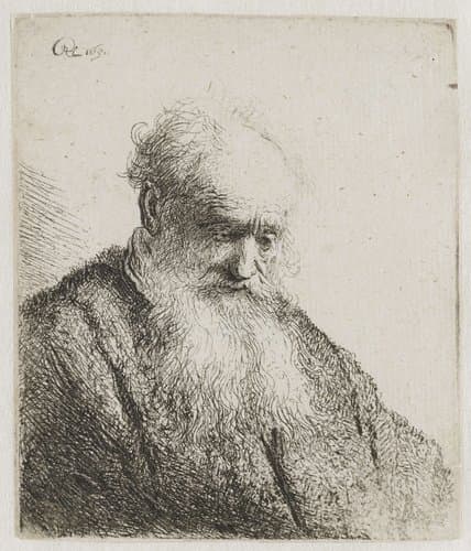 Old man with a flowing beard by Rembrandt van Rijn