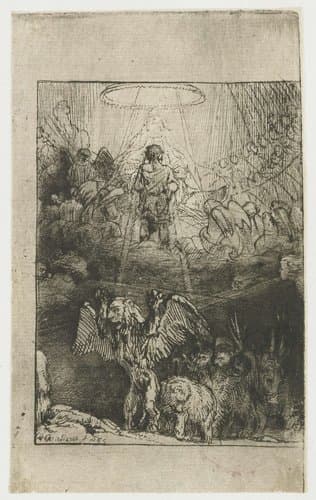 Daniëls visioen van de vier beesten by Rembrandt van Rijn